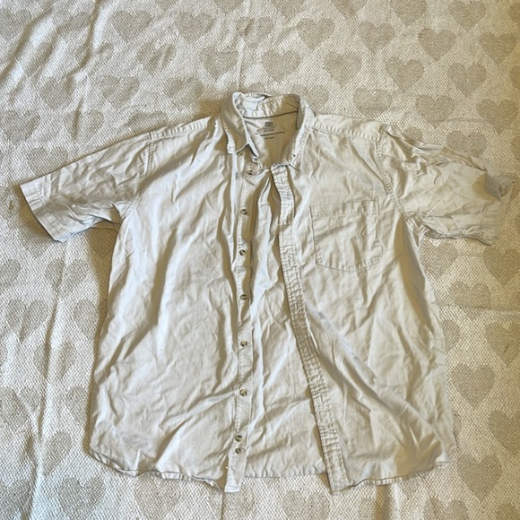 SHORT SLEEVE BUTTON UP PULL OVER! Faded glory, size large, cute summer top - Picture 2 of 5